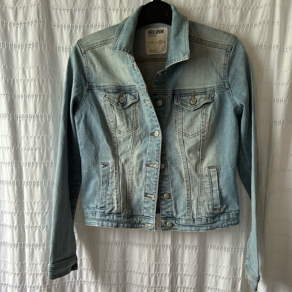 Vintage Garage Light Wash Denim Jean Jacket Coat
